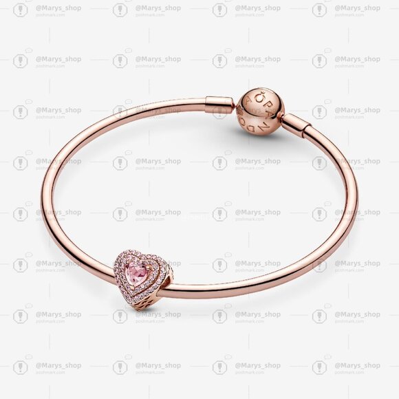 Pandora Sparkling Levelled Heart Charm - Picture 4 of 6